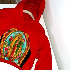 Virgin Mary Crop Hoodie